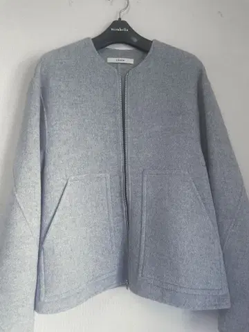 네고 불가 LOHEN 백  리버 지퍼 블루종 코트 그레이