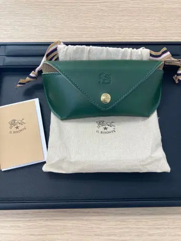 IL BISONTE 가죽 안경 케이스 그린