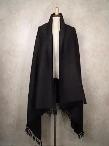 미사용품 인도산 핸드메이드 초 대형 크루 숄 다크 브라운/스톨