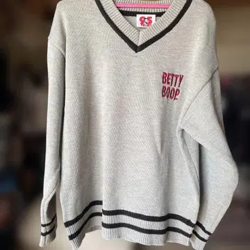 BETTY BOOP 그레이 V넥 트레이닝복