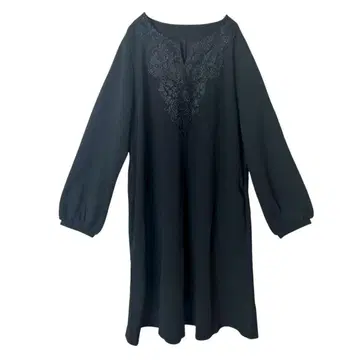 [택 포함] &Love 앤드러브 긴팔 원피스 레이스 블랙 심플 LL사이즈