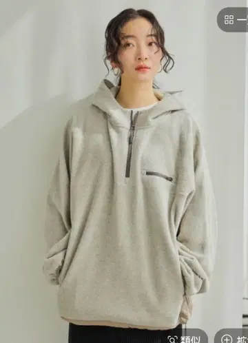 니코앤드 소프트 플리스 절개 zip 후드티