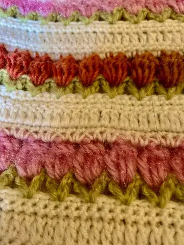 손뜨개질 스톨 담요 무릎담요 꽃 무늬 다색