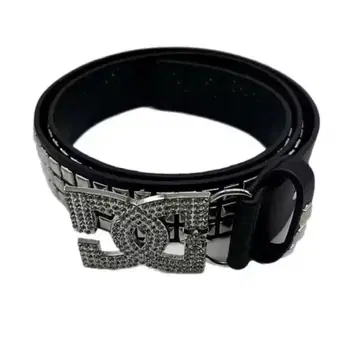 DC Opium studed silver buckle belt