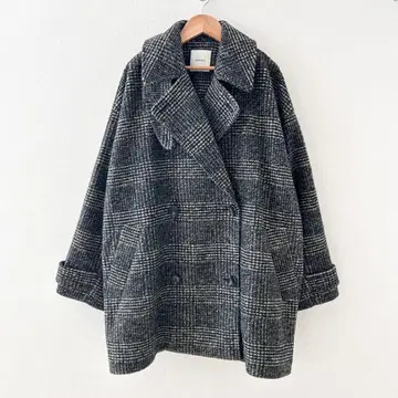 2024AW Spick & Span W 슬라이버 체크 하프 코트 36