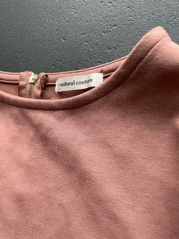 natural couture 핑크 베이지 플레어 롱 원피스