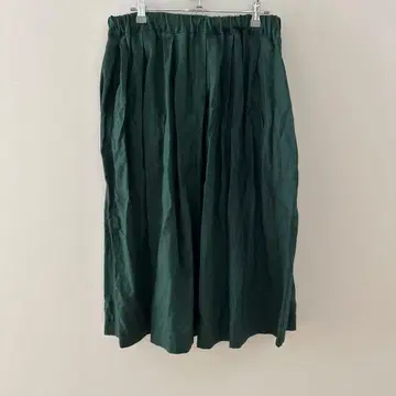 quadro 린넨 그린 롱 스커트