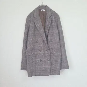 2PINK 체크 무늬 더블 브레스트 자켓 M 글렌체크