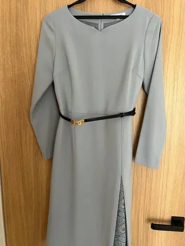 NATURAL BEAUTY BASIC 블루 그레이 긴팔 원피스 S