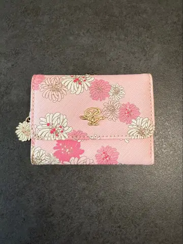 PAUL & JOE 꽃무늬 3단 폴더형 지갑 핑크