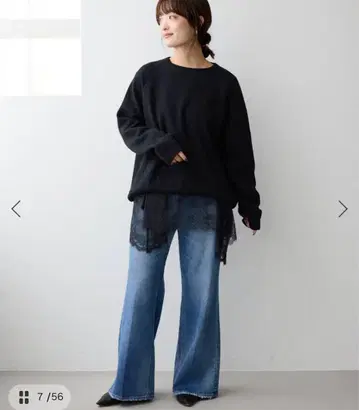 레이스 콤비 티셔츠