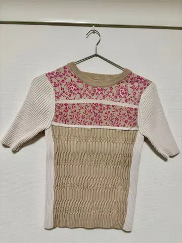 [택 포함] FURFUR 23SS 플라워 자카드 리브 풀오버