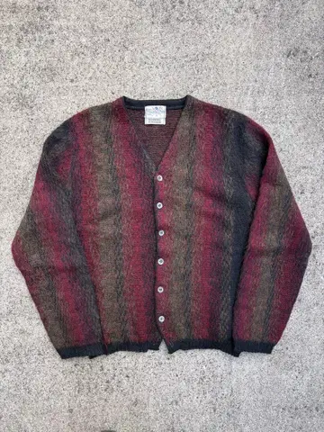 50s 60s 모헤어 옴브레 스트라이프 가디건