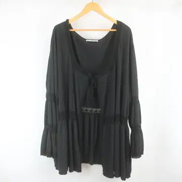 VINTAGE denim 24/7 열쇠뜨기 레이스 주름 가공 가디건