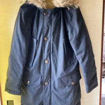 relume 후드 부착 다운 자켓 블랙