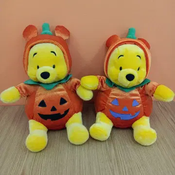 택 포함 디즈니 리조트 푸우 할로윈 호박 봉제 인형 2종