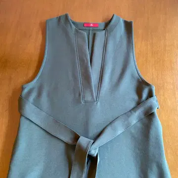 fua 롱 원피스 오버롤 스커트 카키 리본 포함 M 후아