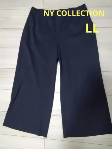 NY COLLECTION 네이비 와이드 팬츠 허리밴딩