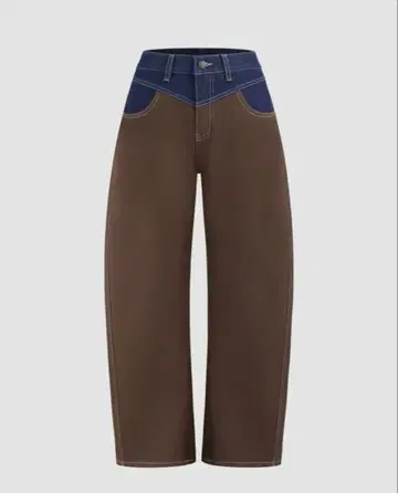 데님 미들 허리 솔리드 패치 스트레이트 청바지