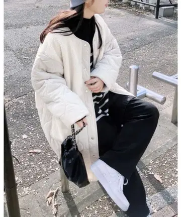 reca 노카라 보아 표주박 퀼트 코트