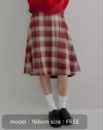 haek check 플리츠 스커트 체크 무늬 플리츠 스커트