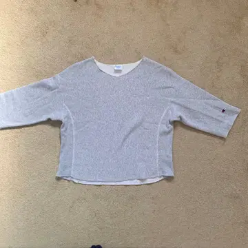 Champion 그레이 V넥 트레이닝복 M 칠부 소매 길이