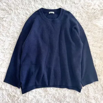 EUERYDAY I LIKE. 캐시미어 혼방 플란넬 니트 네이비