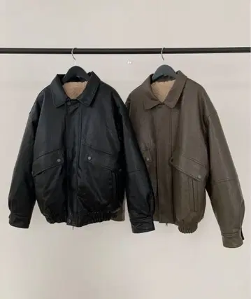 Didot.showroom 보아 속기모 가죽 블루종