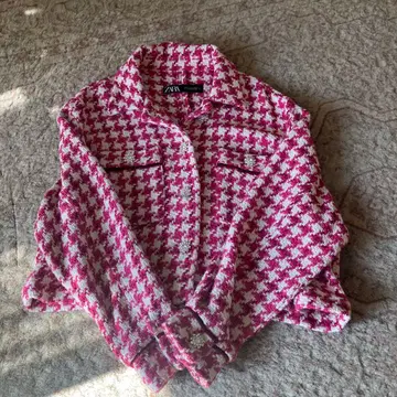 ZARA 트위드 하운드투스 자켓