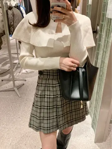 SNIDEL Sustainable 2way 케이프 니트 풀오버