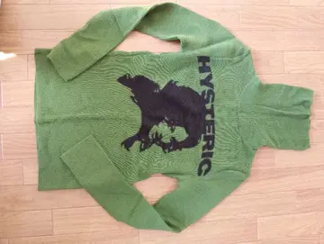 HYSTERIC 그린 후드 부착 니트