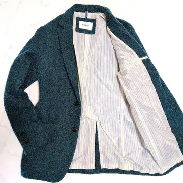 모르간옴므 테일러드 자켓 루프 트위드 본절개 2버튼 M 상당 블루