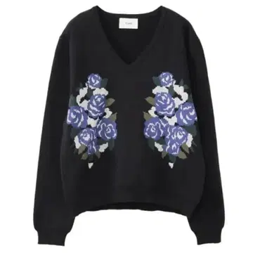 [ 새상품급 ] CLANE W BOUQUET V-NECK KNIT 블랙