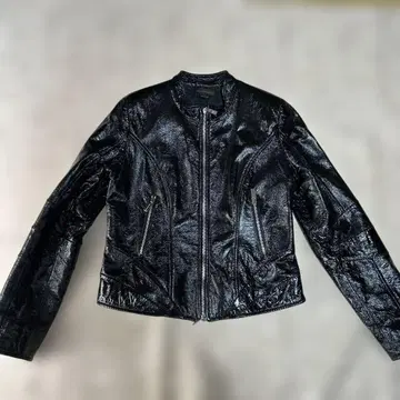 BRUNOMAGLI 블랙 가죽 라이더 자켓