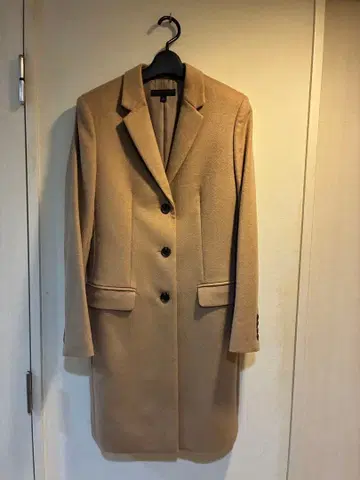 유니클로/체스터 코트/롱 코트 캐시미어 혼방 카멜