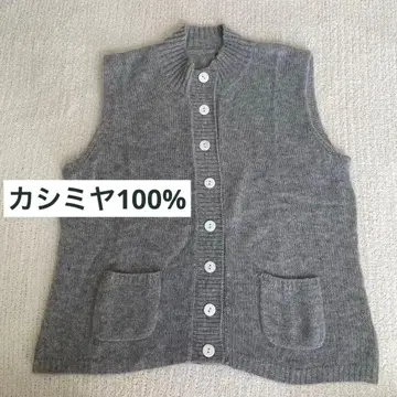 캐시미어 100% MACOS 마코스 반팔 니트 베스트 조끼