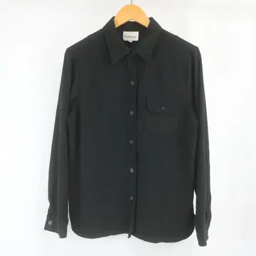 Tradition 스트레치 펀칭 절개 페이크 스웨이드 셔츠 블랙