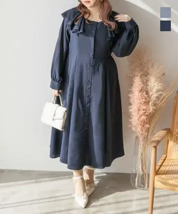 clette 오리지널 스퀘어 프릴 넥 원피스 4L