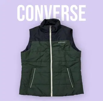 CONVERSE 다운 베스트 L 사이즈 바이컬러 풀 집업 S-781