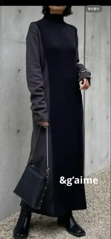 &g'aime 앙젬 바이 컬러 니트 원피스 F