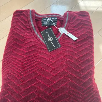 ALPHA 1897 캐시미어 니트 스웨터 M 레드