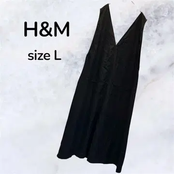 H&M V넥 오버롤 스커트 오버 사이즈 L 블랙 데님