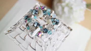 스와로브스키 리스 브로치 (스카이블루)