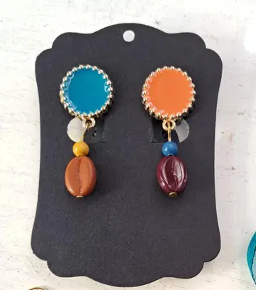 커피콩 귀찌(터콰이즈 블루 x 오렌지)