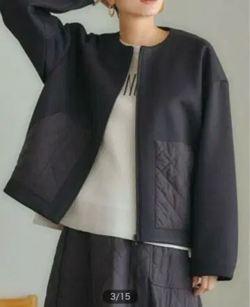 UNFILO 퀼트 콤비 저지 자켓