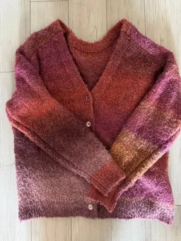 FREAK'S STORE 오렌지 핑크 그라데이션 가디건