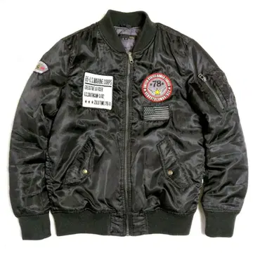 빈티지 플라이트 자켓 MA1 와펜 블랙 M