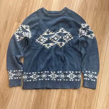 POWER TO THE PEOPLE 인디고 니트