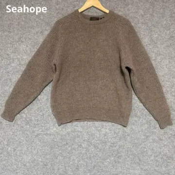 Seahope 그레이지 브라운 리브 긴팔 스웨터