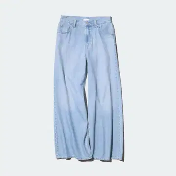 유니클로 드레이프 와이드 플레어 청바지 476346 블루 23